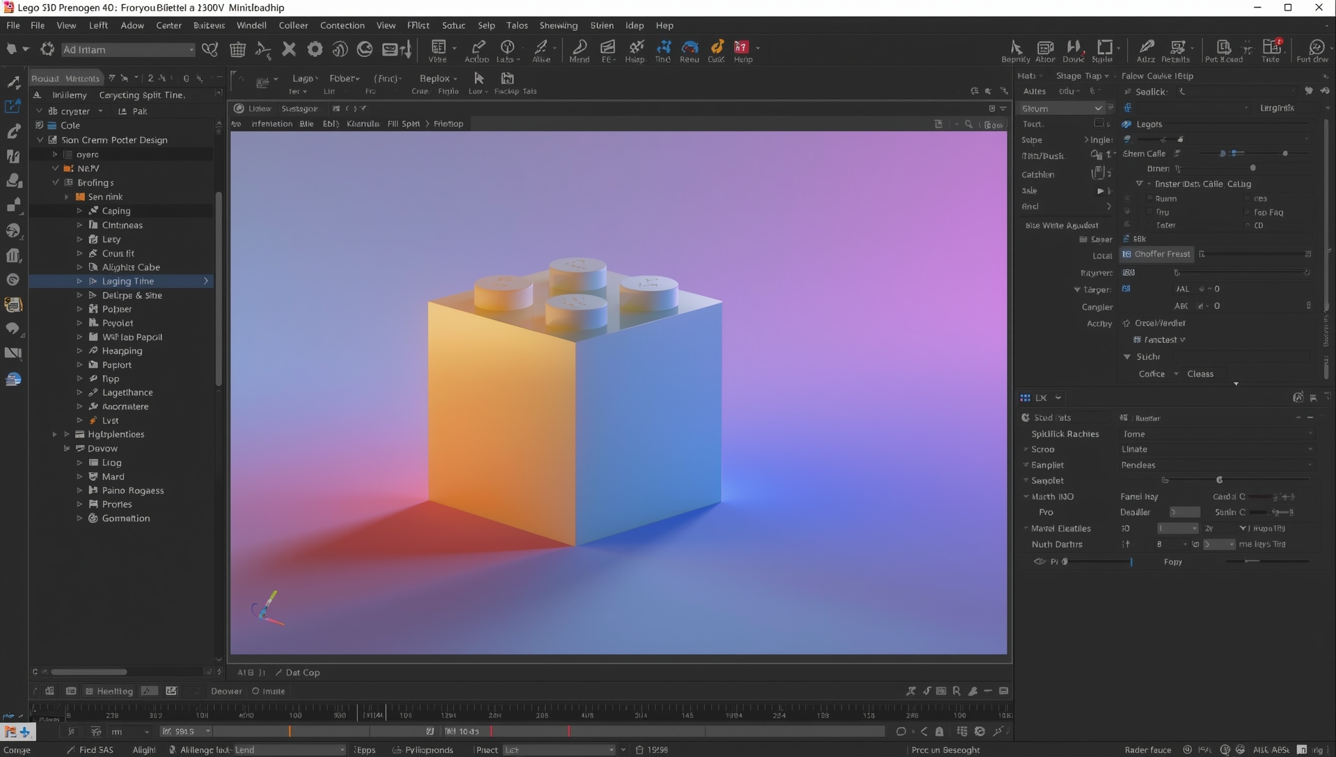 Illustration de la modélisation d'une brique de lego sur Blender