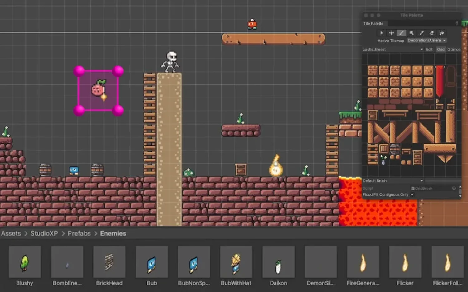 Apprendre par le jeu vidéo pour enfant Capture d'écran de l'utilisation du logiciel de jeu vidéo Unity